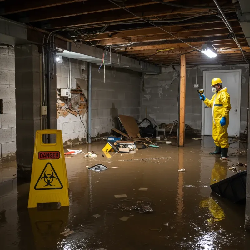 Flooded Basement Electrical Hazard in Pumpkin Center, NC Property